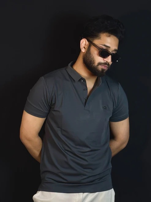 চারকোল "গ্রে" কালার পোলো টি-শার্ট-Varsa